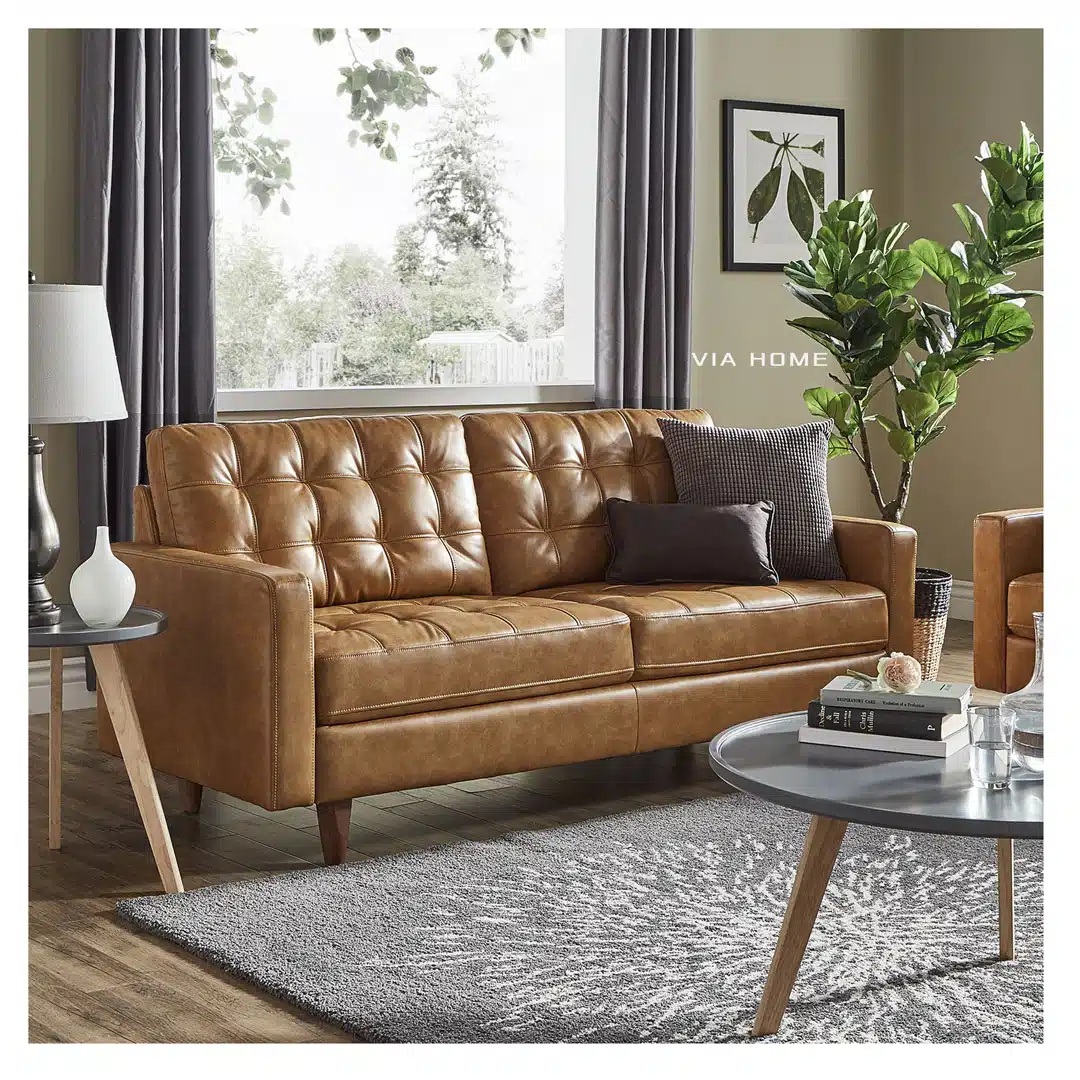 Sofa bang Da microfiber VM180,Sofa da cao cap cho noi that phong khach