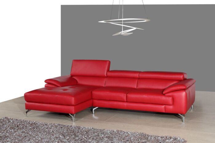 Sofa Da Góc L Vg006 Via Home Màu Đỏ