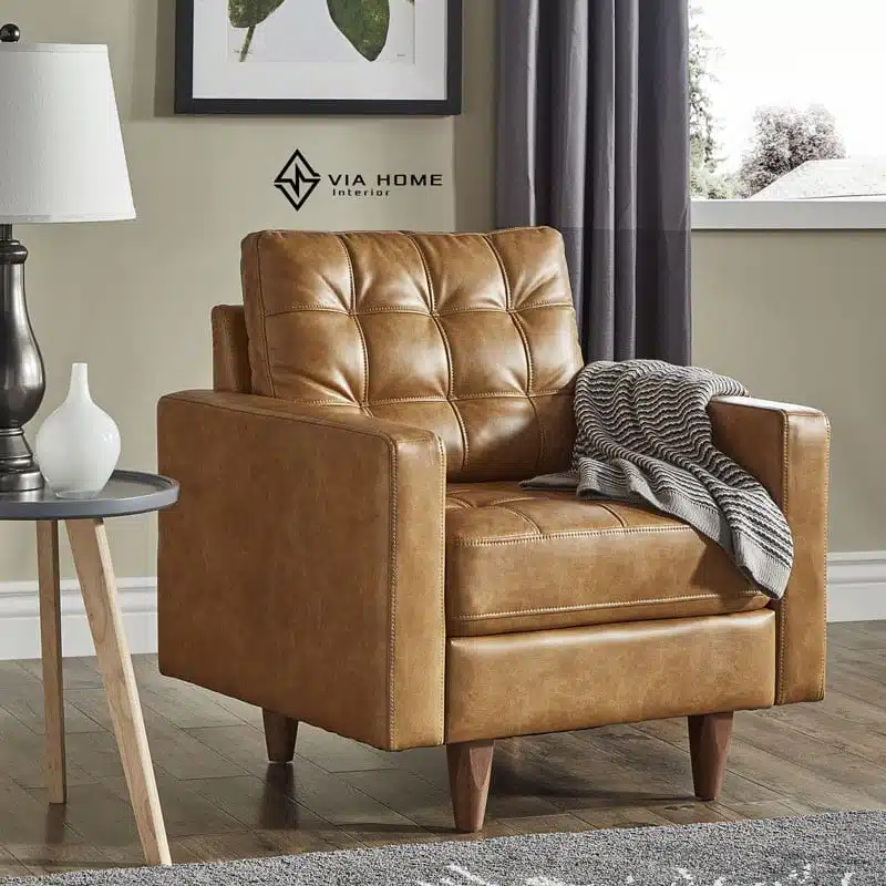 Ghế Sofa Đơn Da Microfiber Via Home