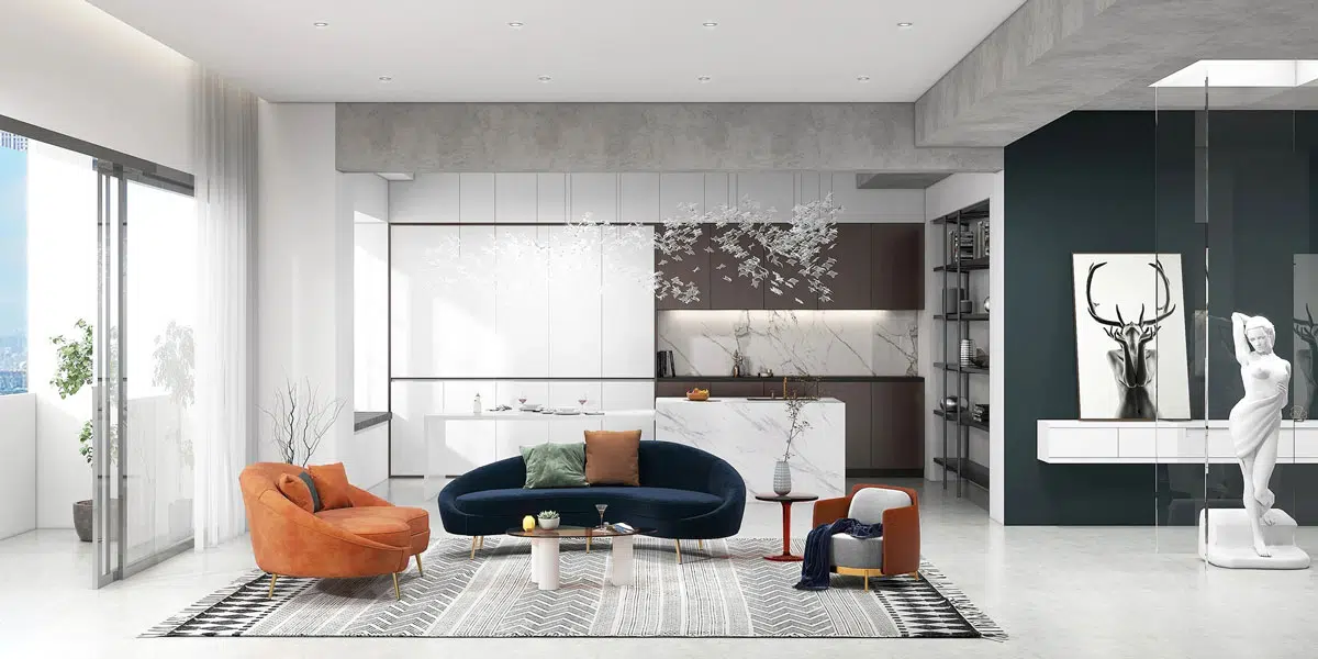 Sofa Băng Cong Hạt Đậu Tạo Điểm Nhấn Cho Nội Thất