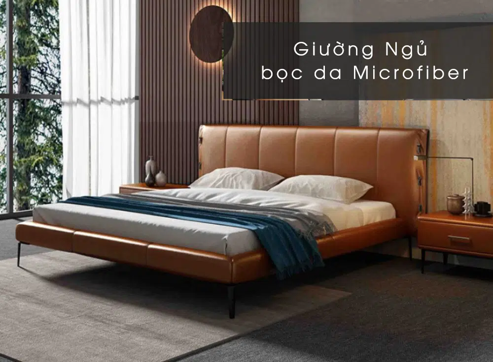 Giường Ngủ Bọc Da Microfiber Cao Cấp