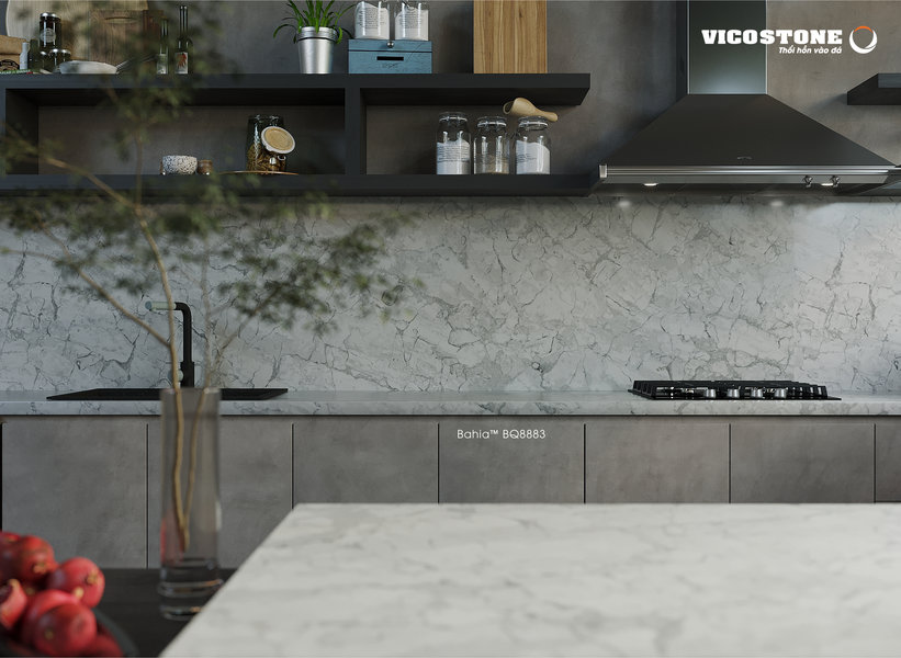 Đá Vicostone Bahia BQ8883 thiết kế vân đá tự nhiên Bahia