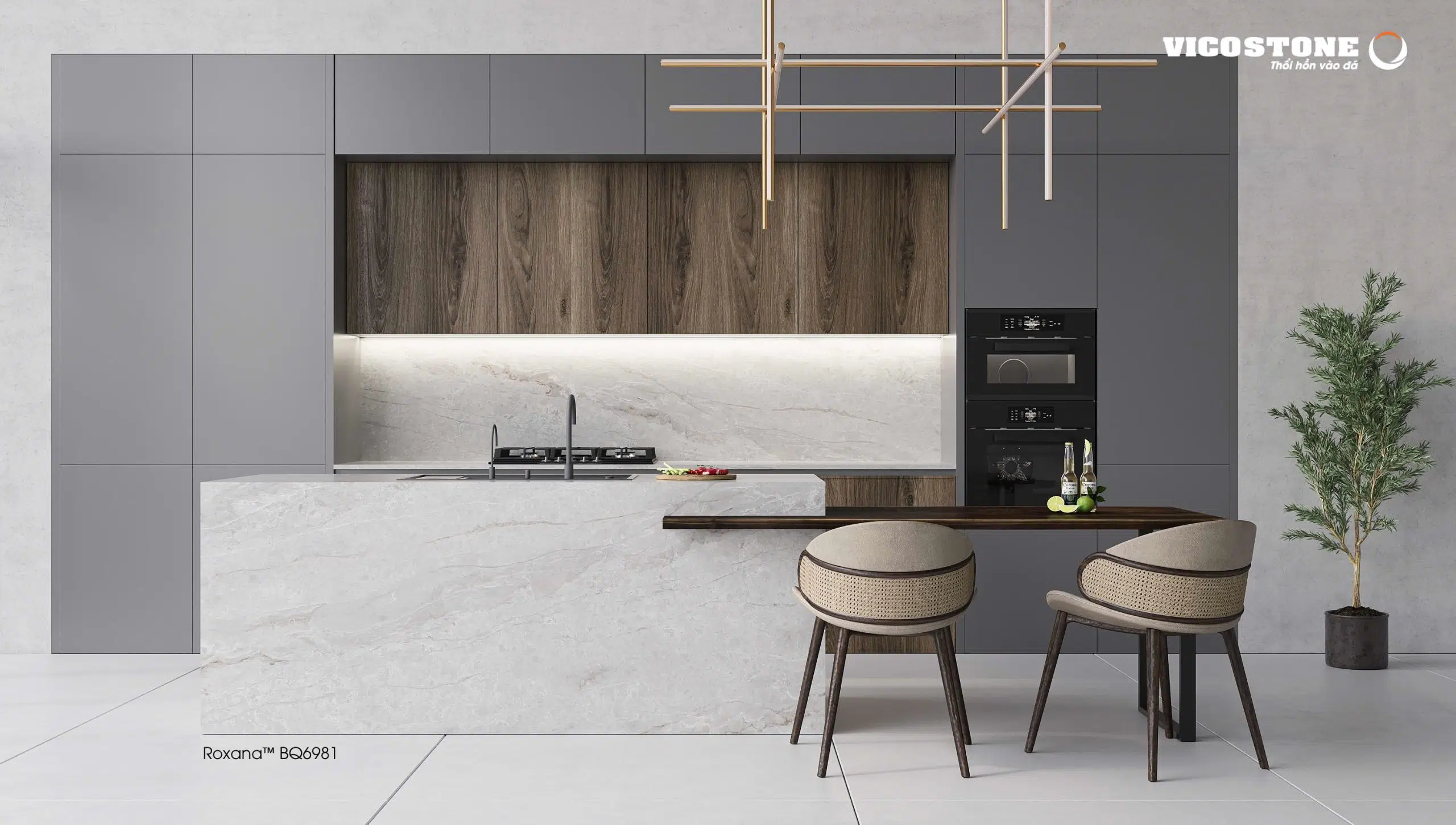 Đá Vicostone nhóm E - Vicostone Roxana BQ6981 Viahome