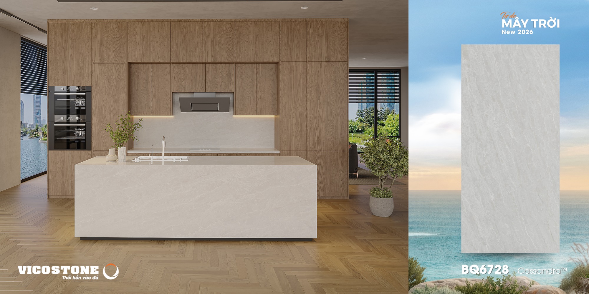 Đá Vicostone Cassandra™ Bq6728 Ứng Dụng Trong Không Gian Nội Thất