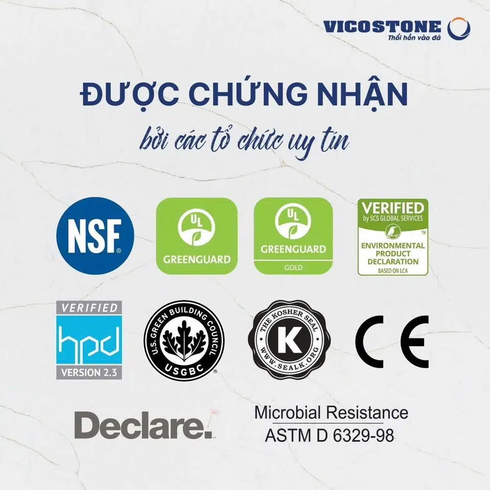 Chứng nhận đá Vicostone