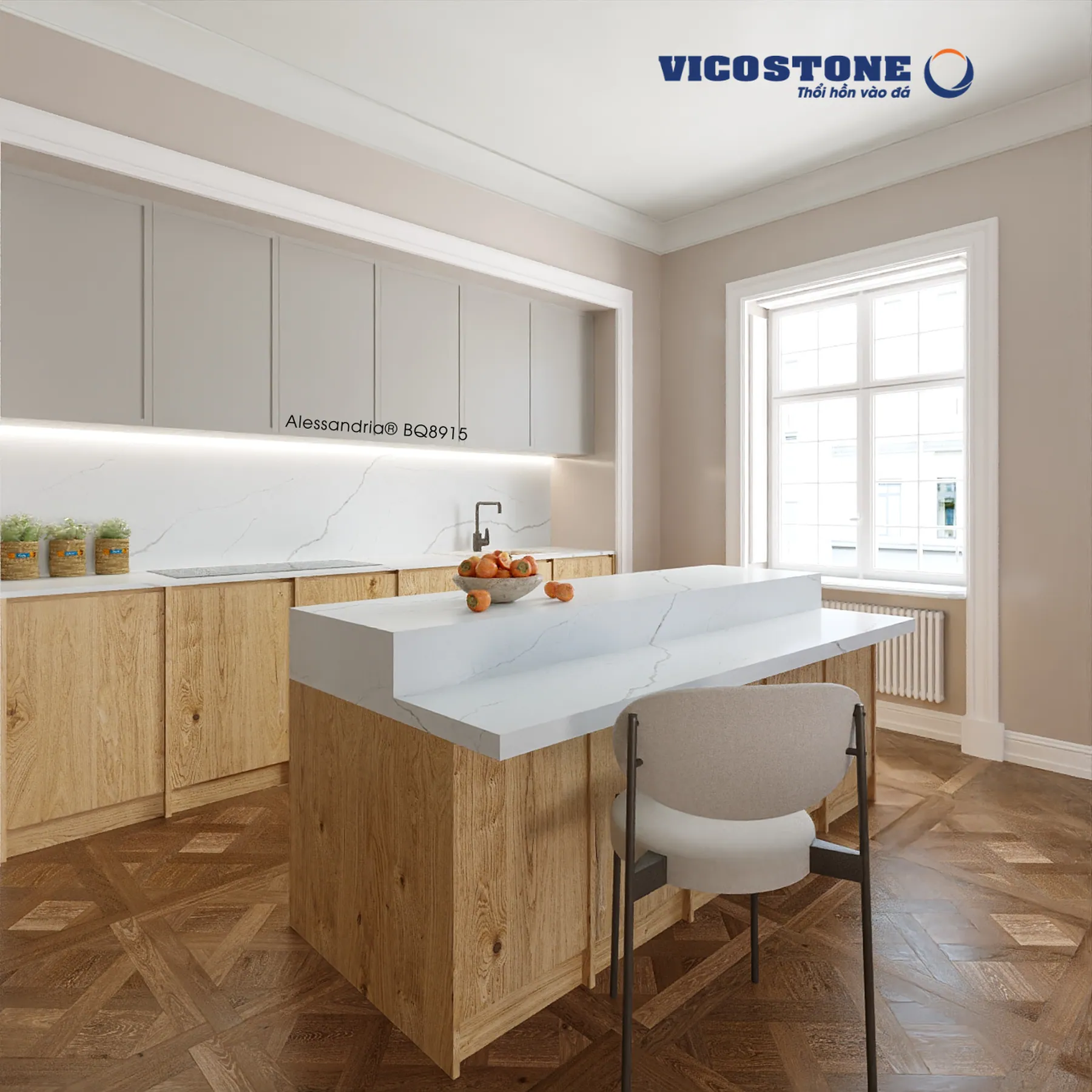 Đá Vicostone Alessandria™ BQ8915 ứng dụng trong không gian nội thất
