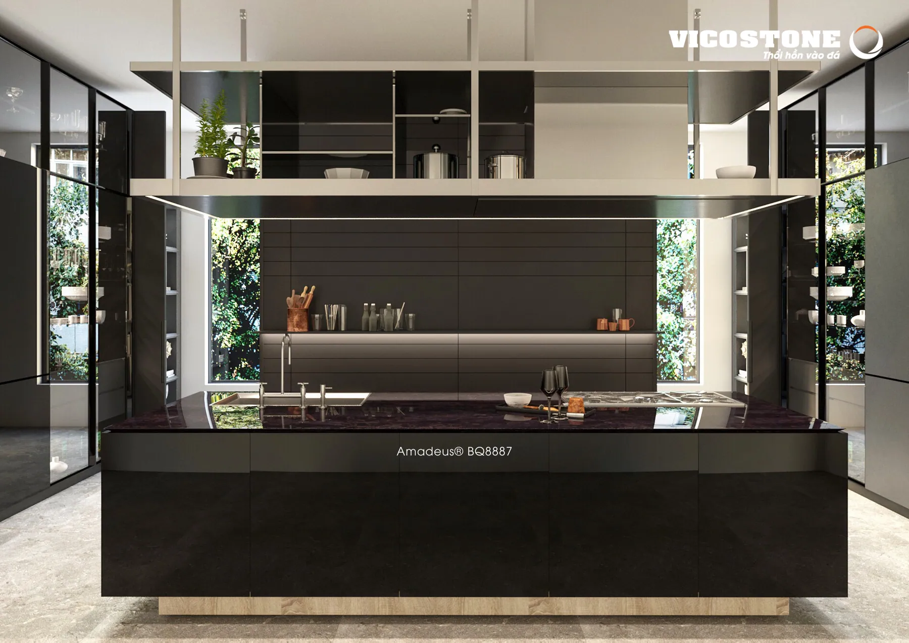 Đá Vicostone Amadeus® BQ8887 ứng dụng trong không gian nội thất