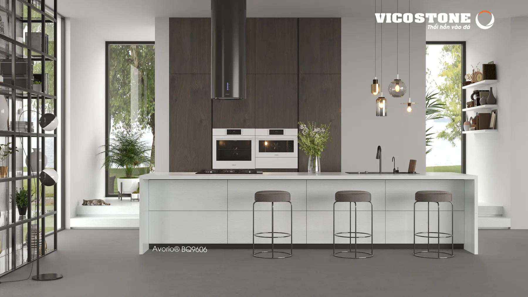 Đá Vicostone Avorio® BQ9606 ứng dụng trong không gian nội thất