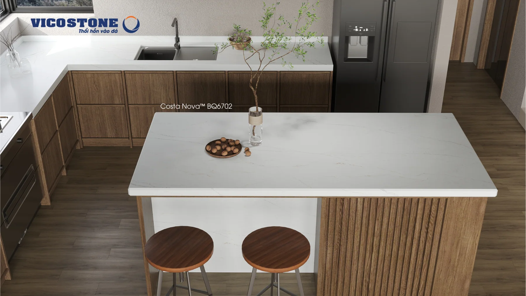 Ứng Dụng Đá Vicostone Costa Nova™ Bq6702. Đá Vicostone Costa Nova™ Bq6702 Ứng Dụng Trong Không Gian Nội Thất
