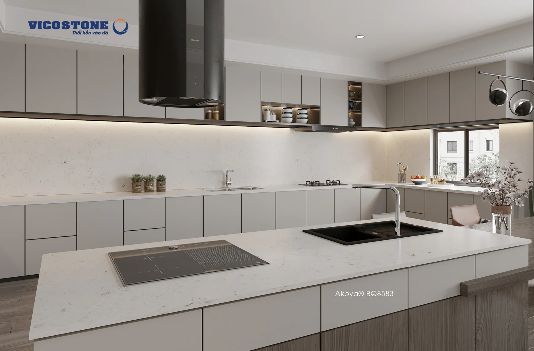 Ứng dụng đá Vicostone Akoya® BQ8583