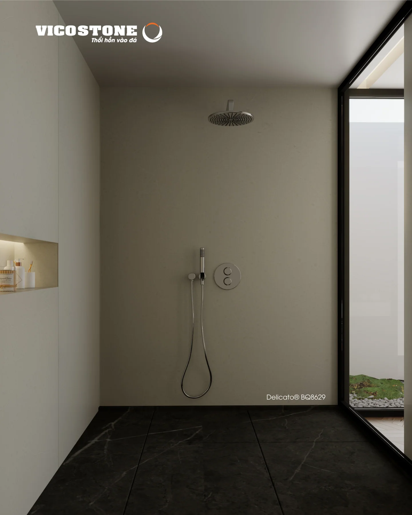 Đá Vicostone Delicato® BQ8629 ứng dụng trong không gian nội thất