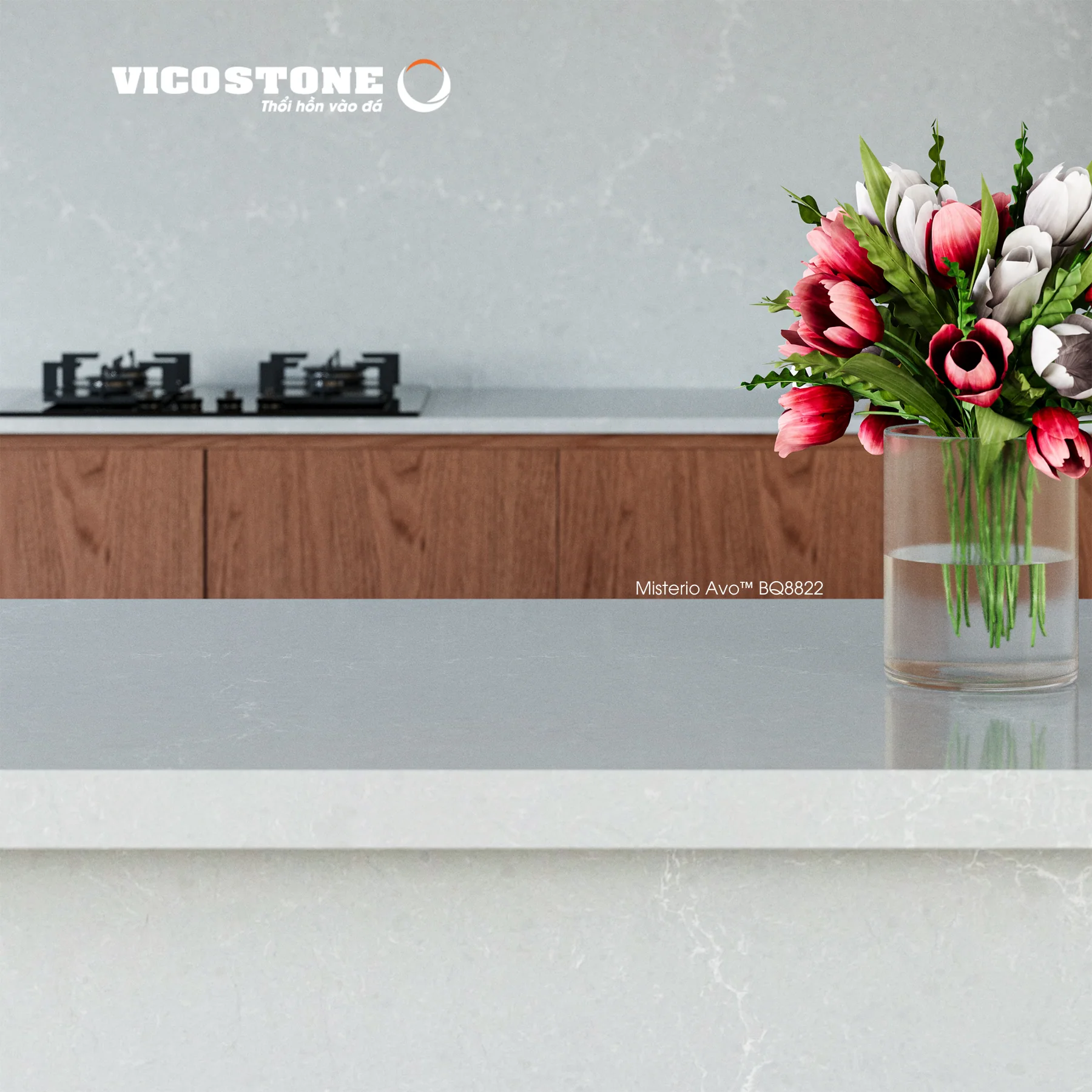 Đá Vicostone Misterio Avo™ BQ8822 ứng dụng trong không gian nội thất