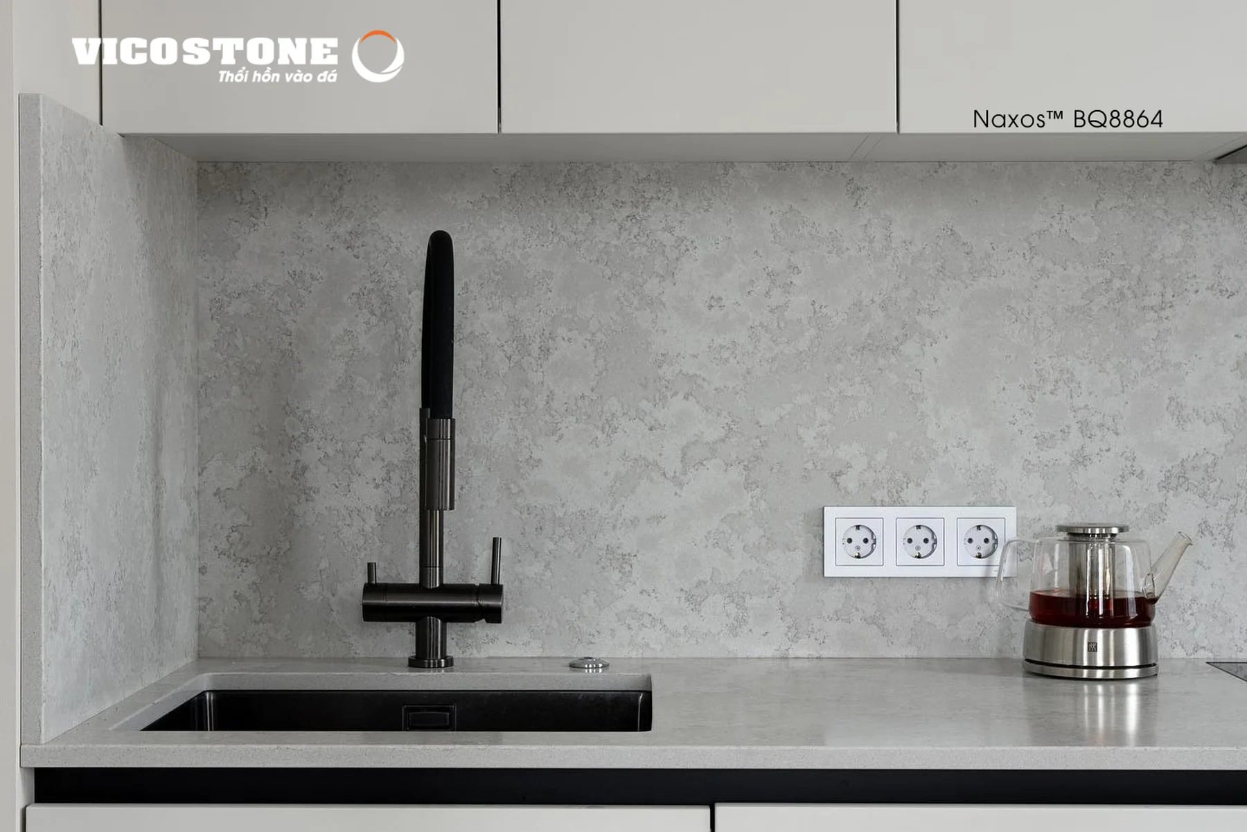 Đá Vicostone Naxos™ BQ8864 ứng dụng trong không gian nội thất