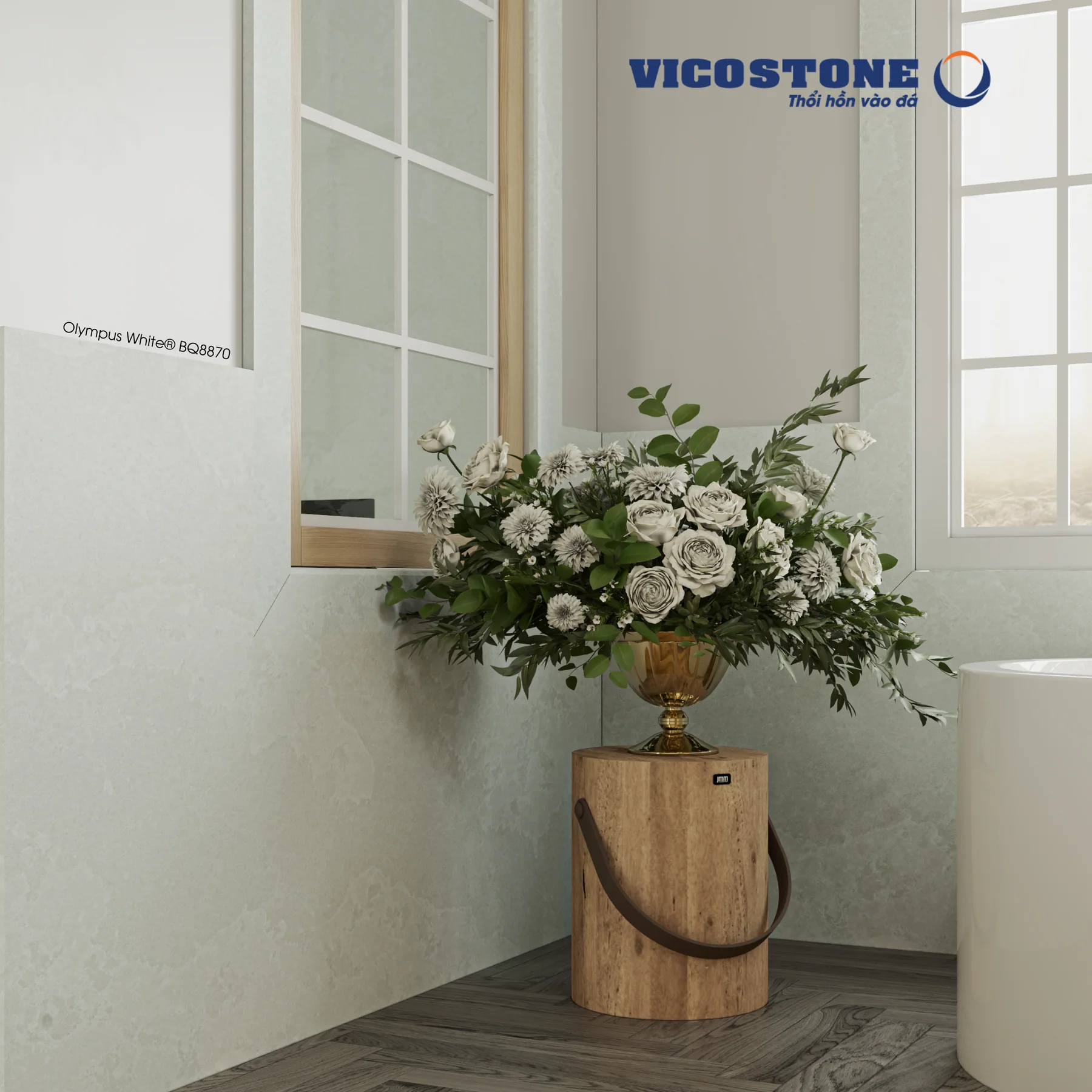 Đá Vicostone Olympus White™ BQ8870 ứng dụng trong không gian nội thất