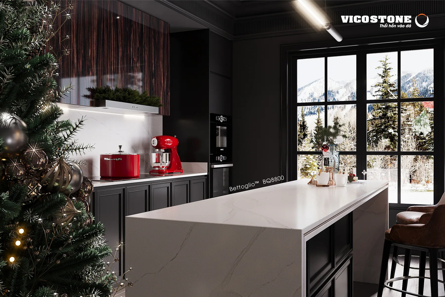 Đá Vicostone Bettoglio™ BQ8800 ứng dụng trong không gian nội thất