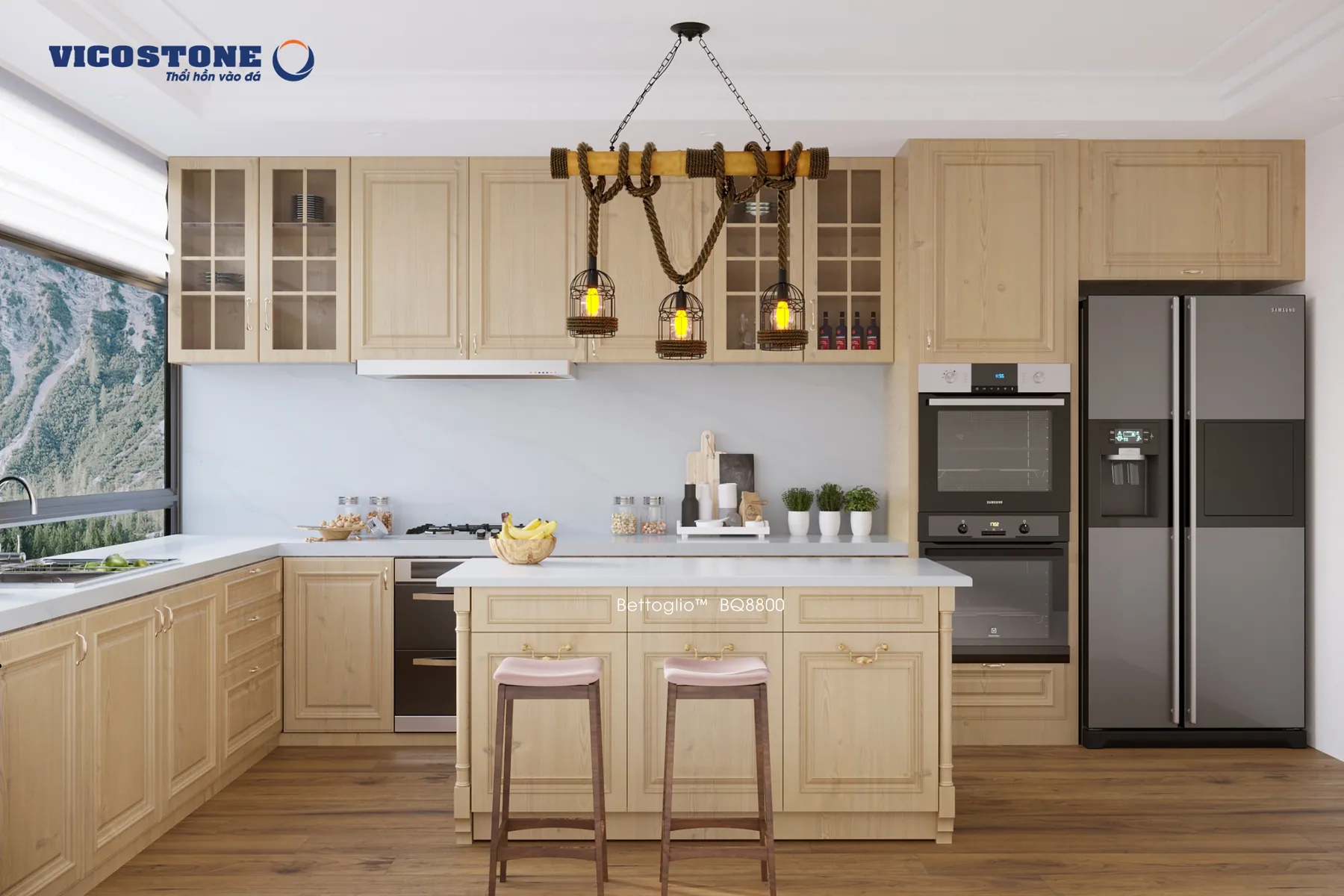 Đá Vicostone Bettoglio™ BQ8800 ứng dụng trong không gian nội thất