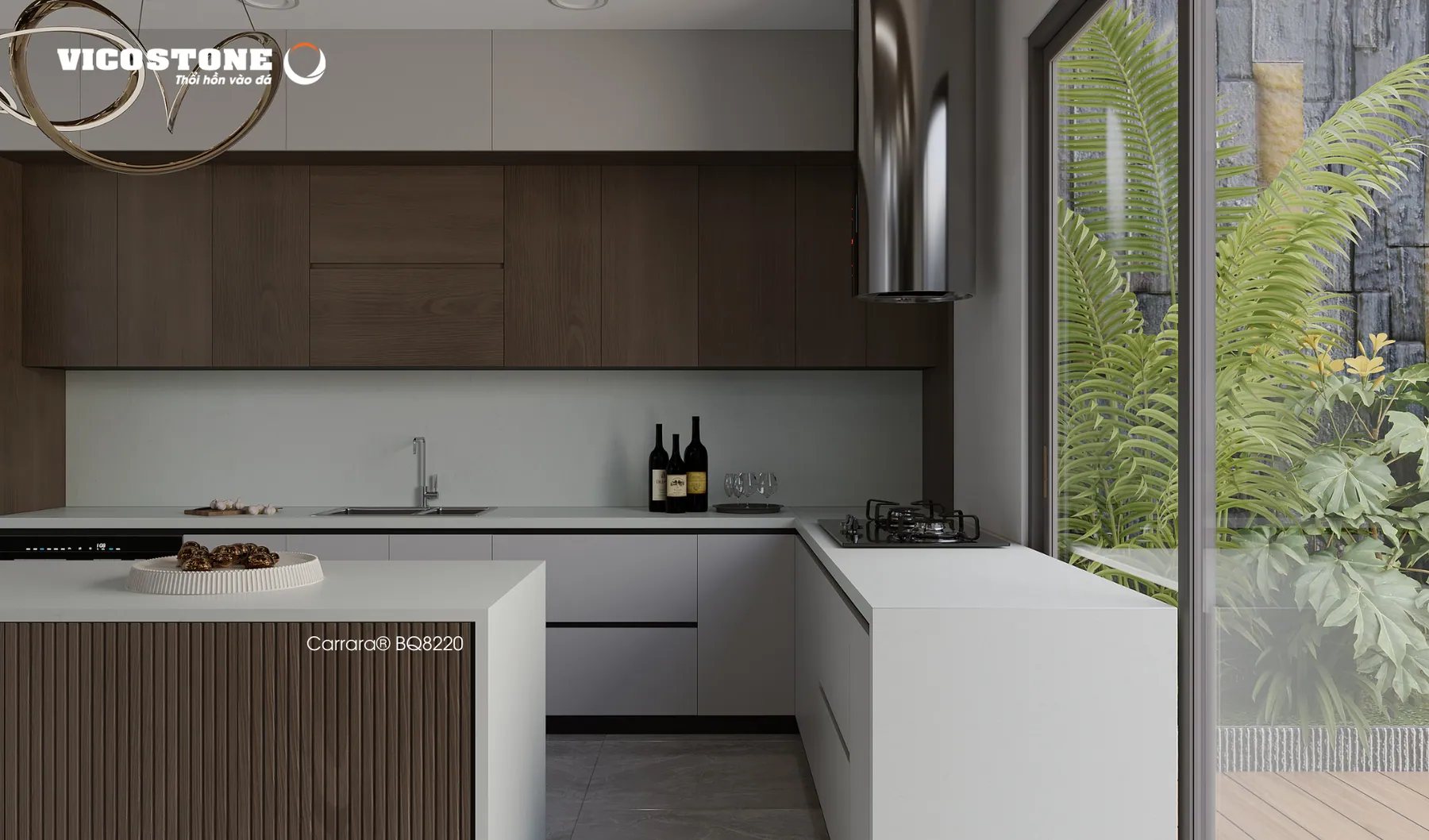 Ứng Dụng Đá Vicostone Carrara® Bq8220 Làm Mặt Bếp Ứng Dụng Đá Vicostone Carrara® Bq8220 Làm Mặt Bếp