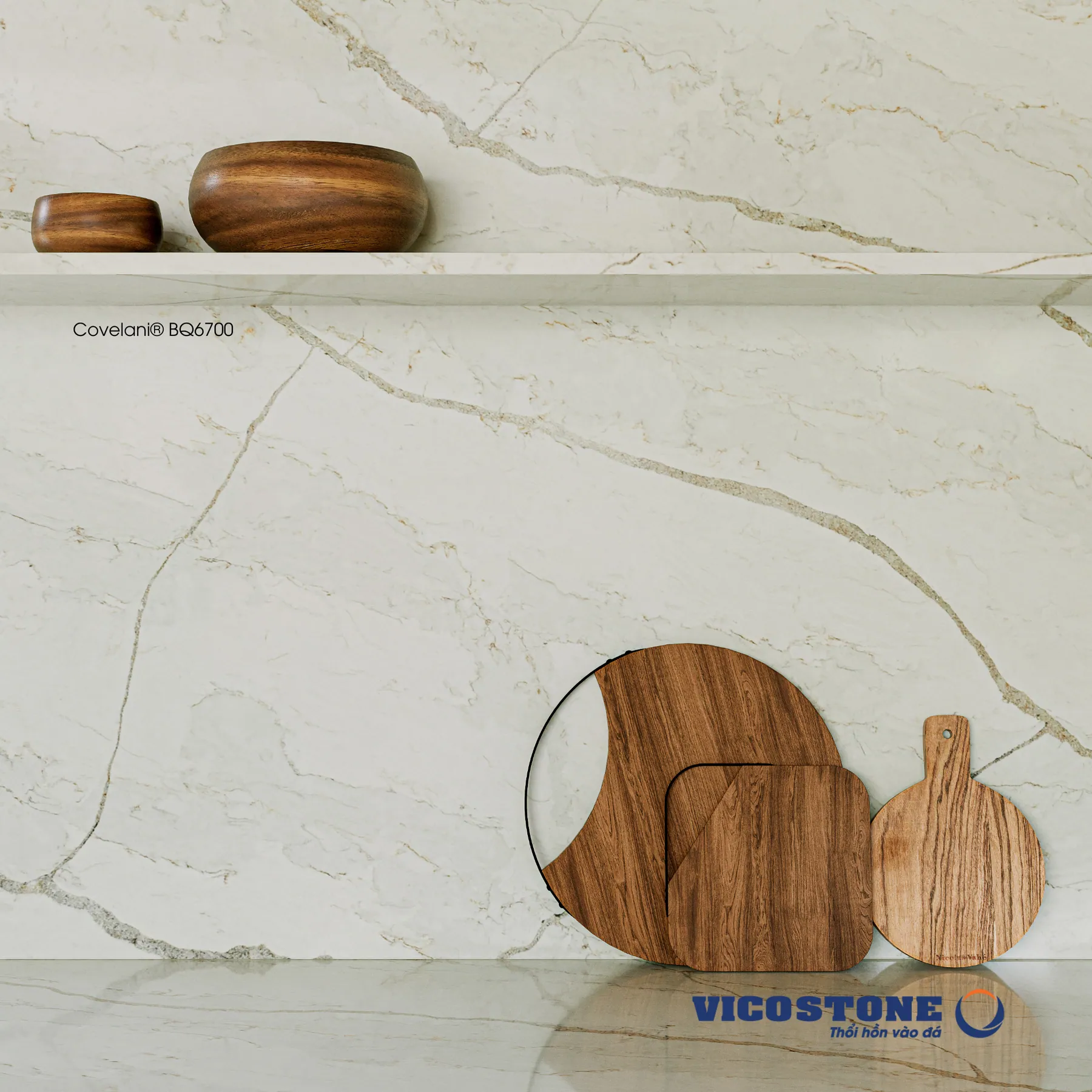 Đá Vicostone Covelani® BQ6700 ứng dụng trong không gian nội thất