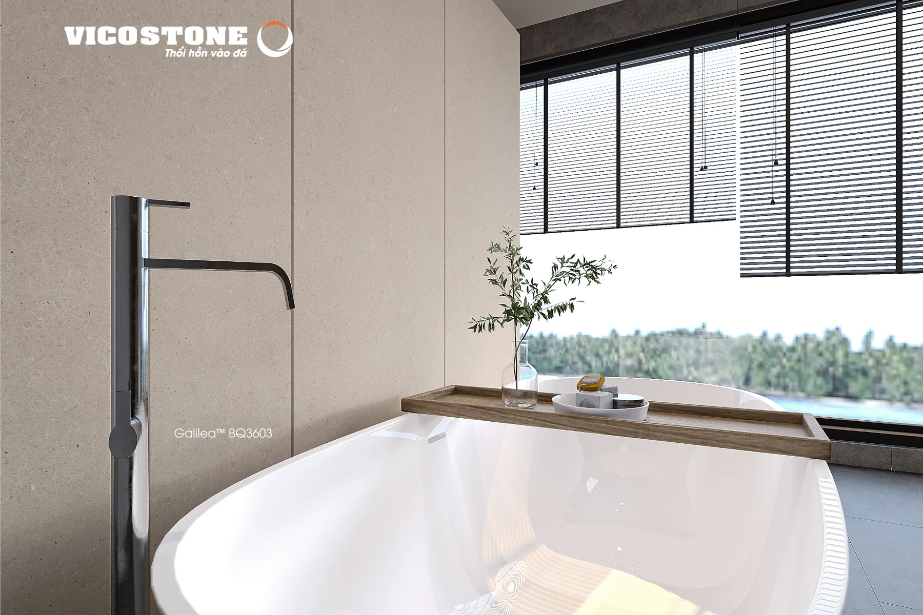 Ứng Dụng Đá Vicostone Galilea Bq3603 Ốp Vách Phòng Tắm Ứng Dụng Đá Vicostone Galilea Bq3603 Ốp Vách Phòng Tắm