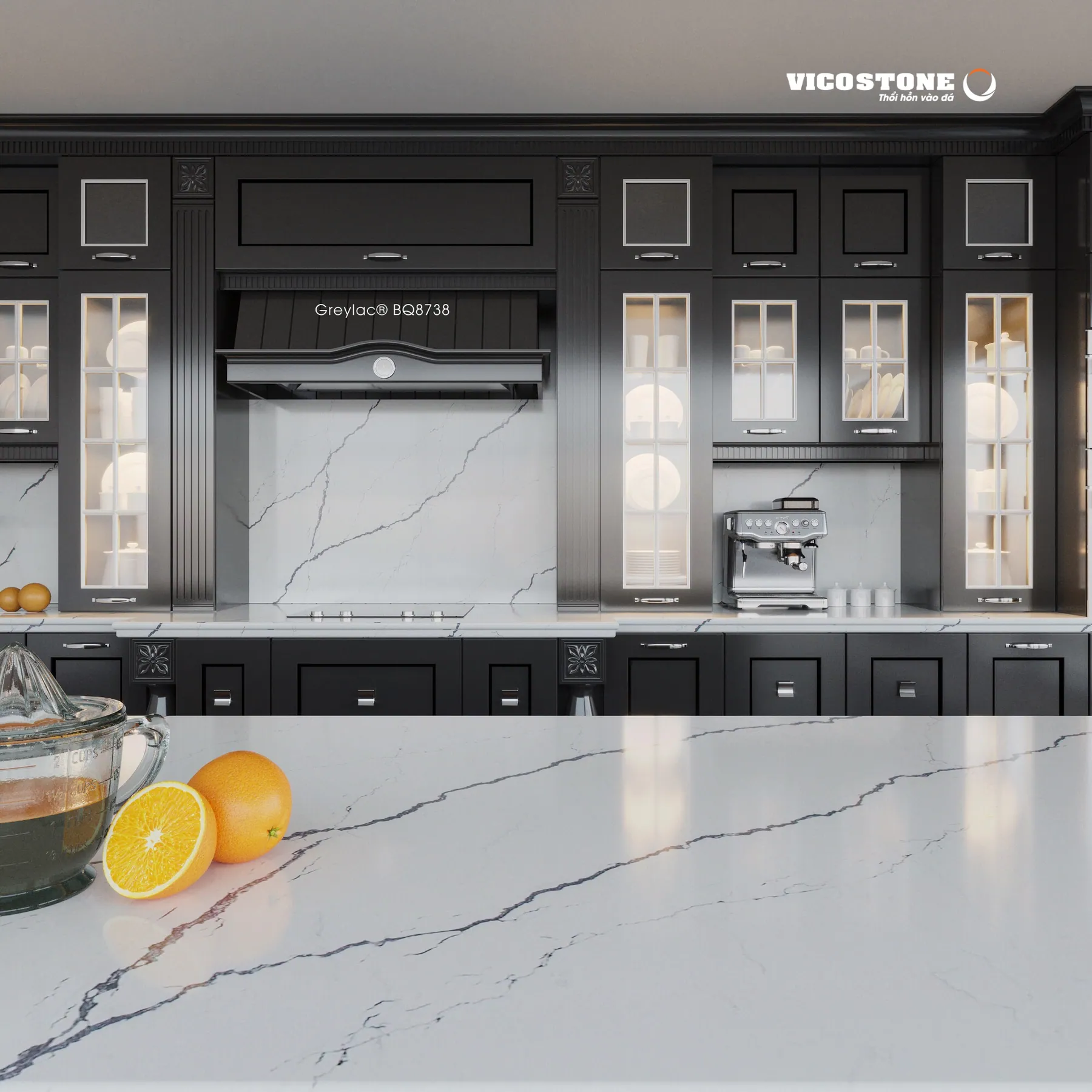 Đá Vicostone Greylac® BQ8738 ứng dụng trong không gian nội thất