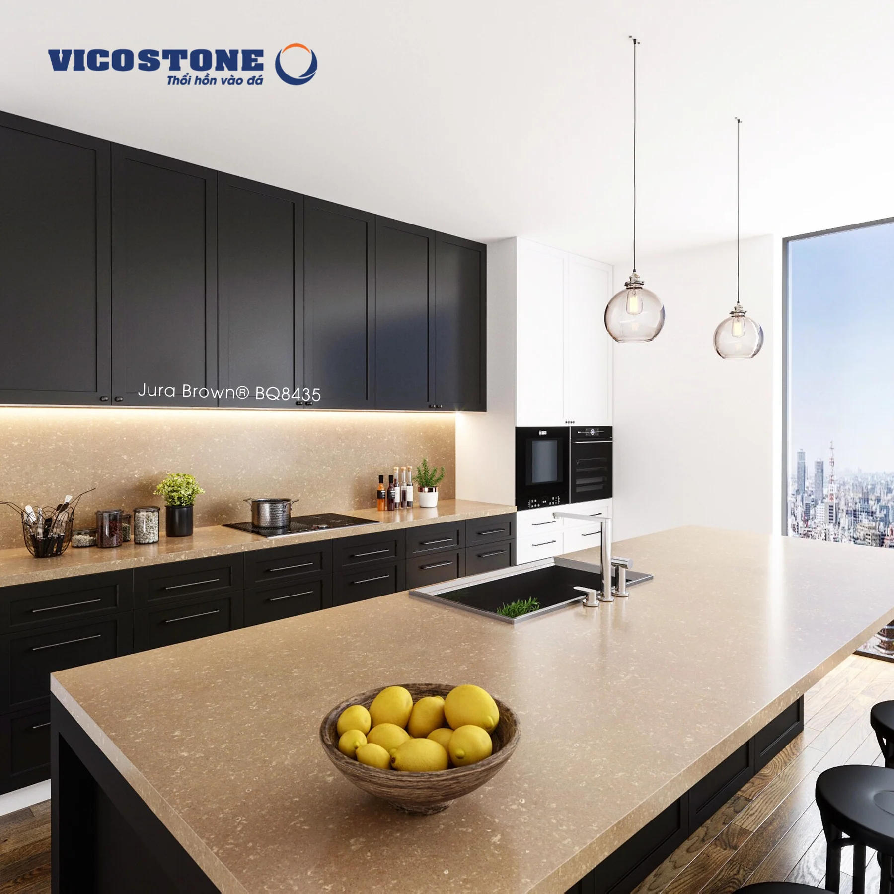 Ứng Dụng Đá Vicostone Jura Brown Bq8435 Ứng Dụng Đá Vicostone Jura Brown Bq8435