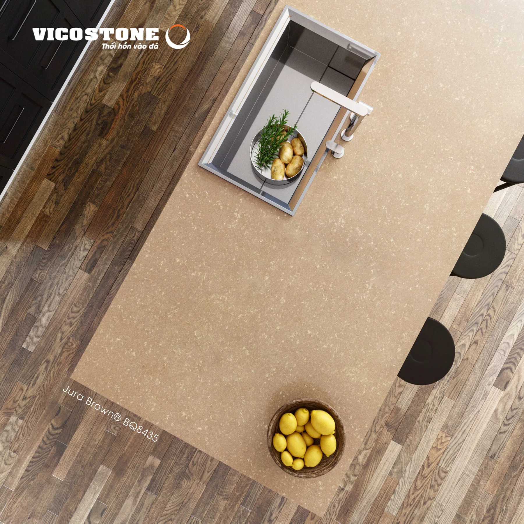 Ứng Dụng Đá Vicostone Jura Brown Bq8435 Ứng Dụng Đá Vicostone Jura Brown Bq8435