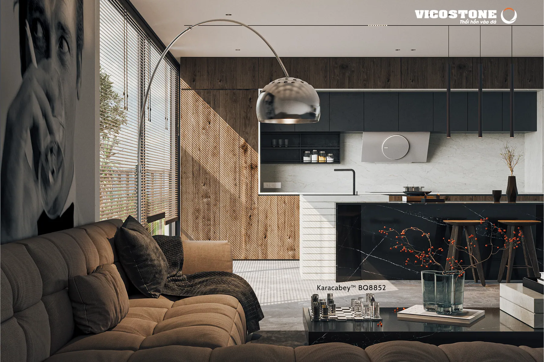 Đá Vicostone Karacabey™ BQ8852 ứng dụng trong không gian nội thất