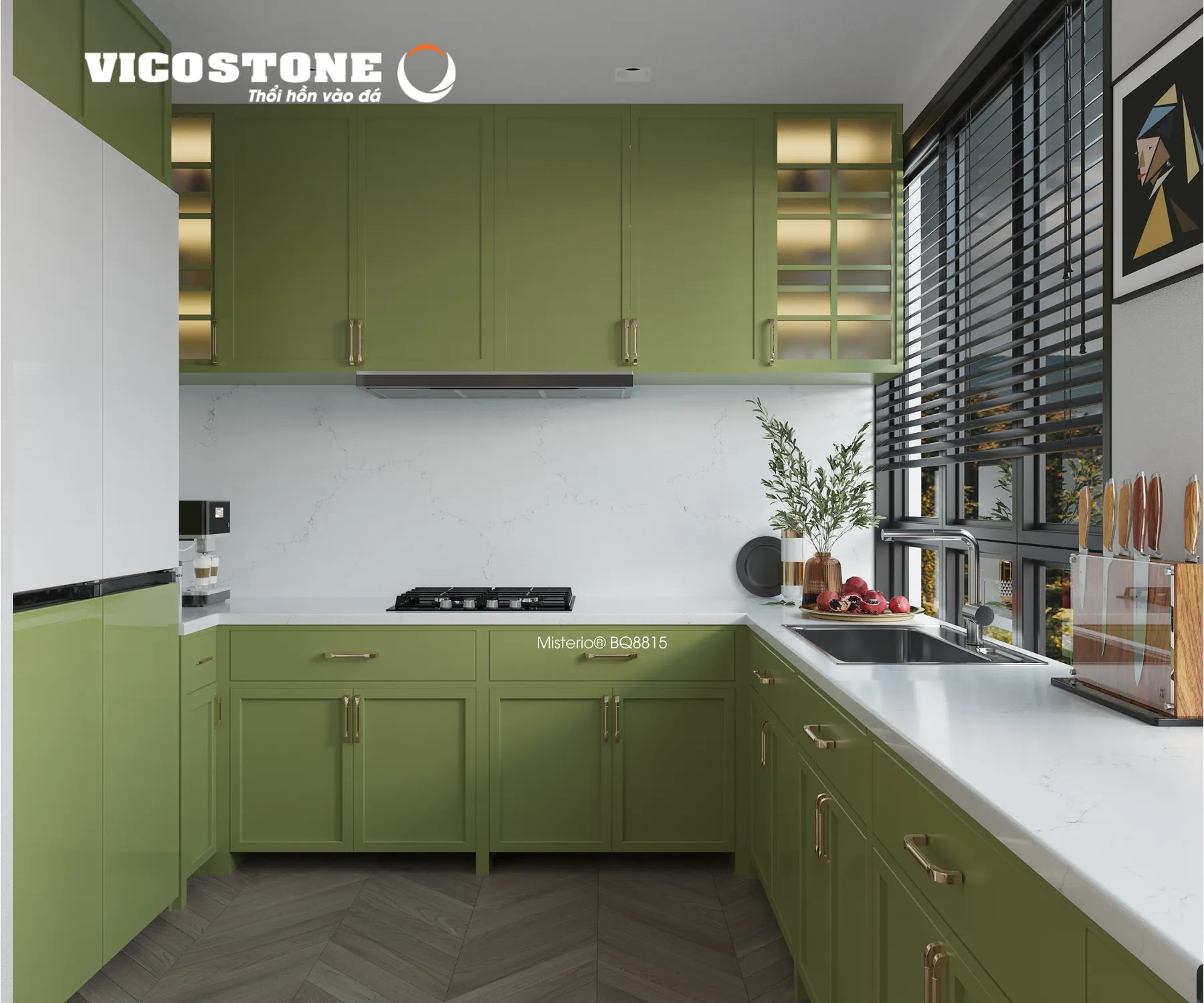 Đá Vicostone Misterio® BQ8815 ứng dụng trong không gian nội thất