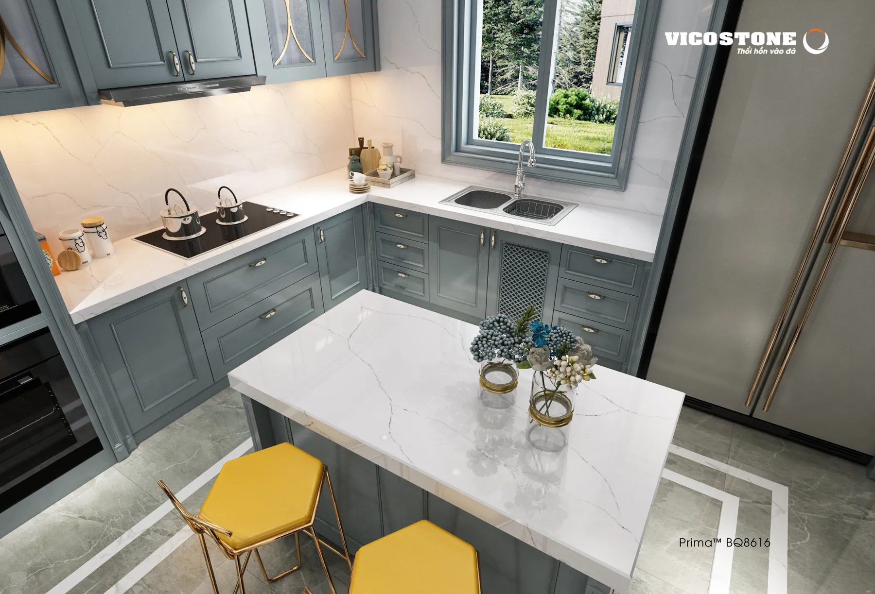 Đá Vicostone Prima™ BQ8616 ứng dụng trong không gian nội thất