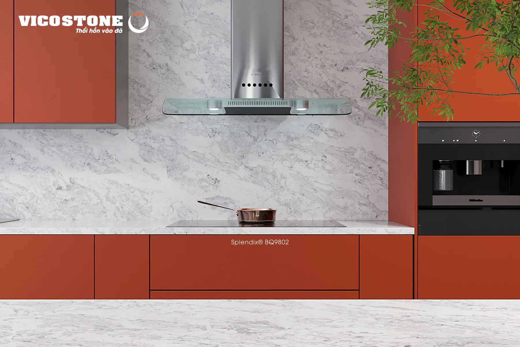 Đá Vicostone Splendix® BQ9802 ứng dụng trong không gian nội thất