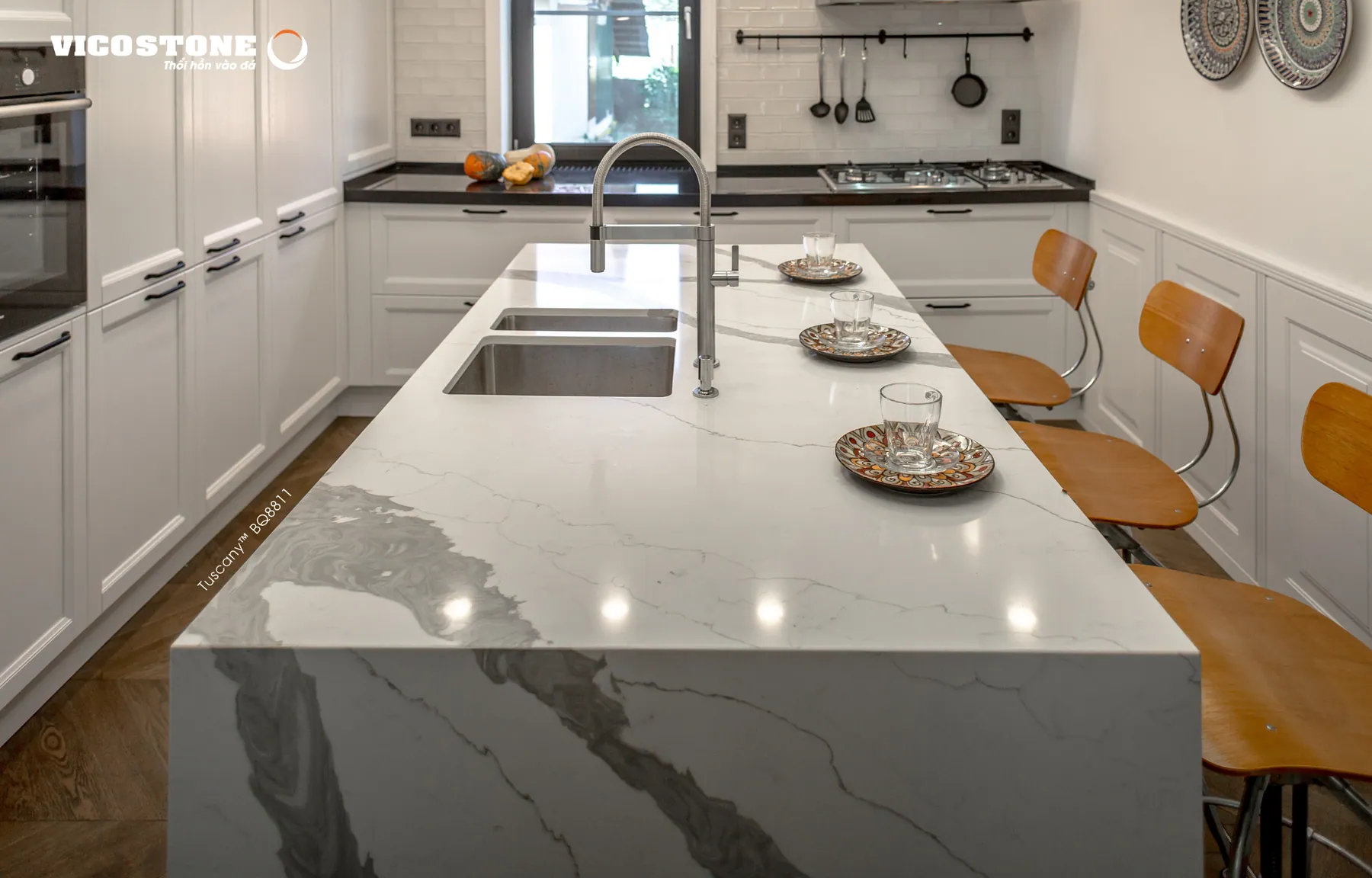 Đá Vicostone Tuscany™ BQ8811 ứng dụng trong không gian nội thất