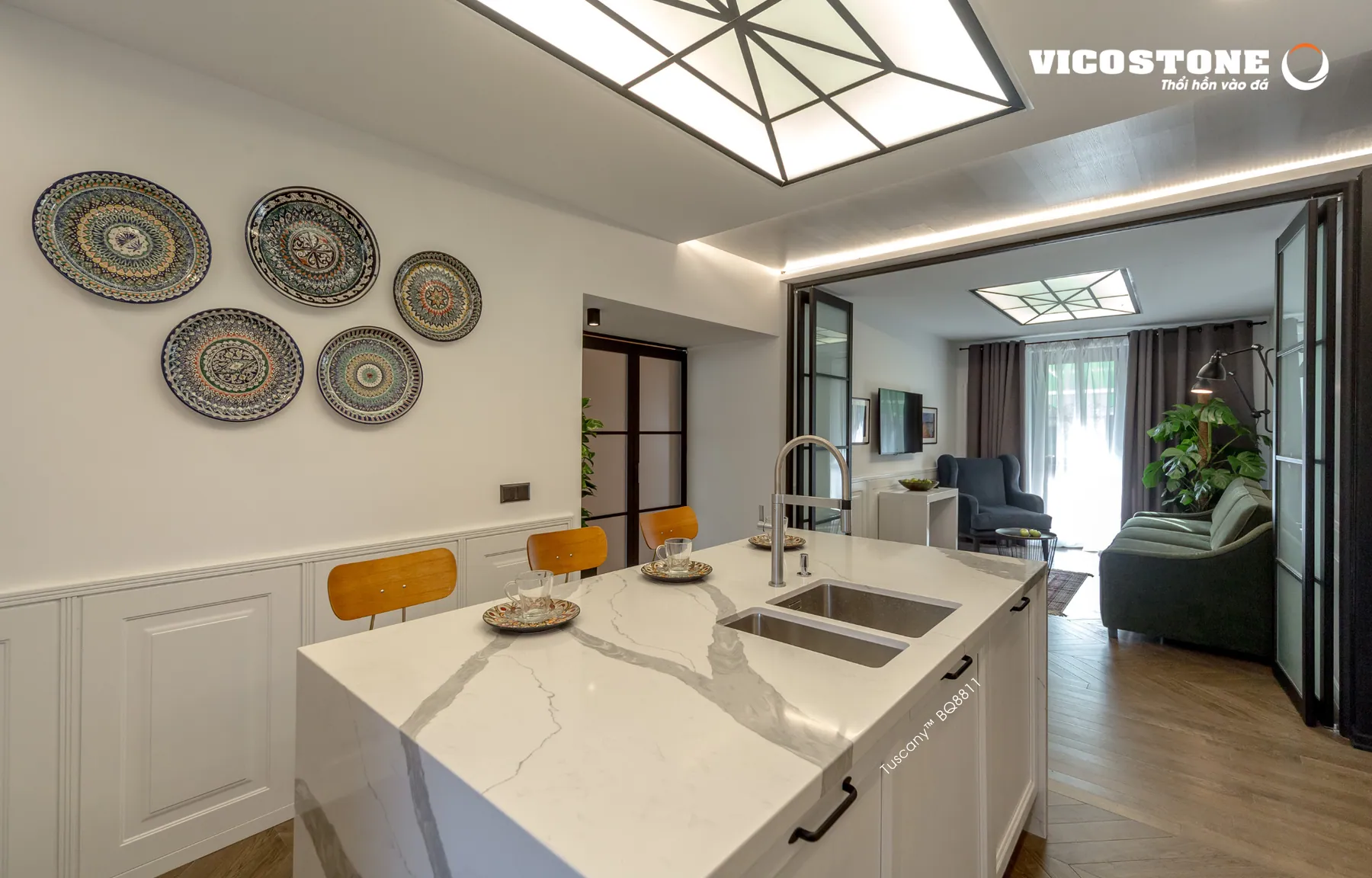 Đá Vicostone Tuscany™ BQ8811 ứng dụng trong không gian nội thất