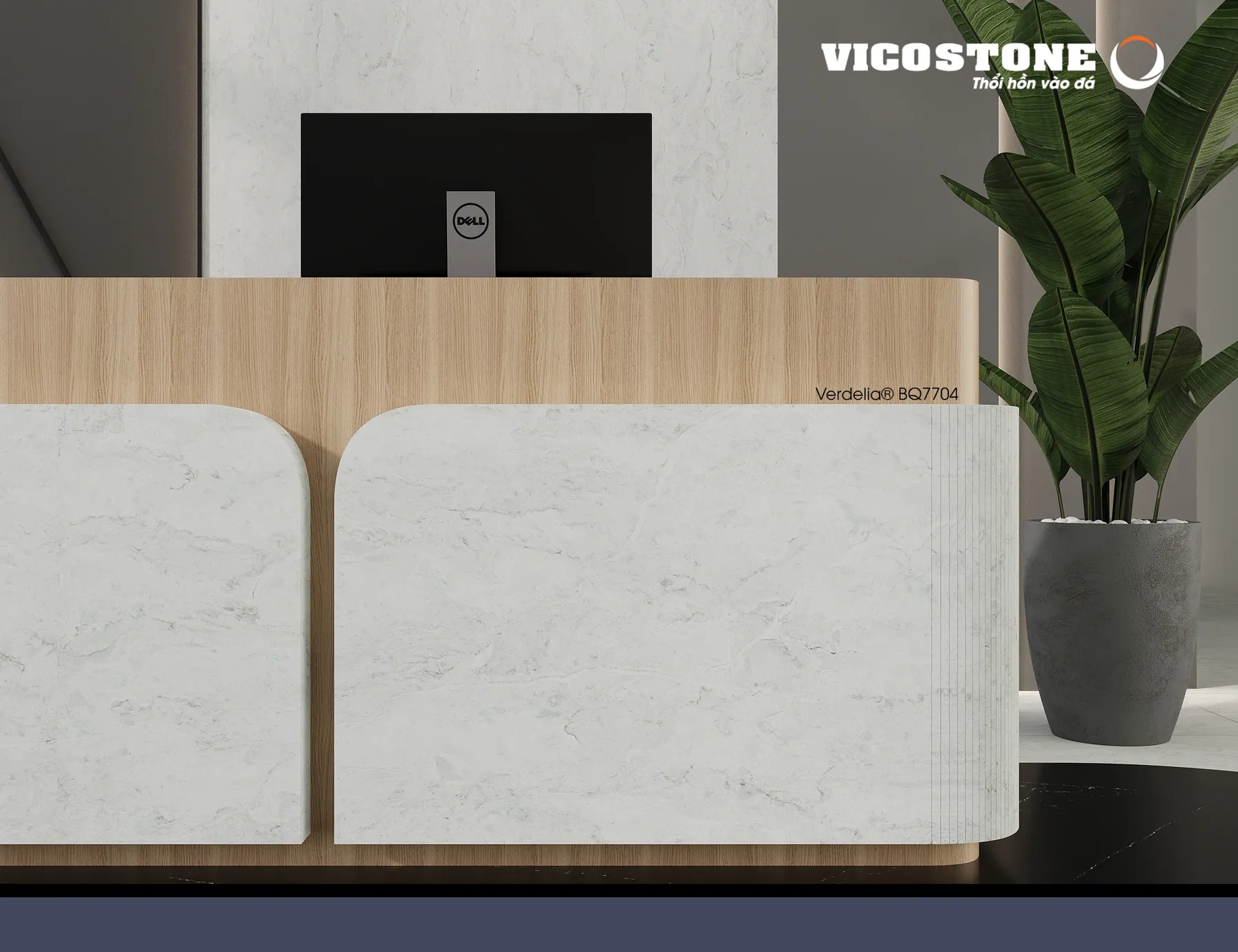 Đá Vicostone Verdelia® BQ7704 ứng dụng trong không gian nội thất