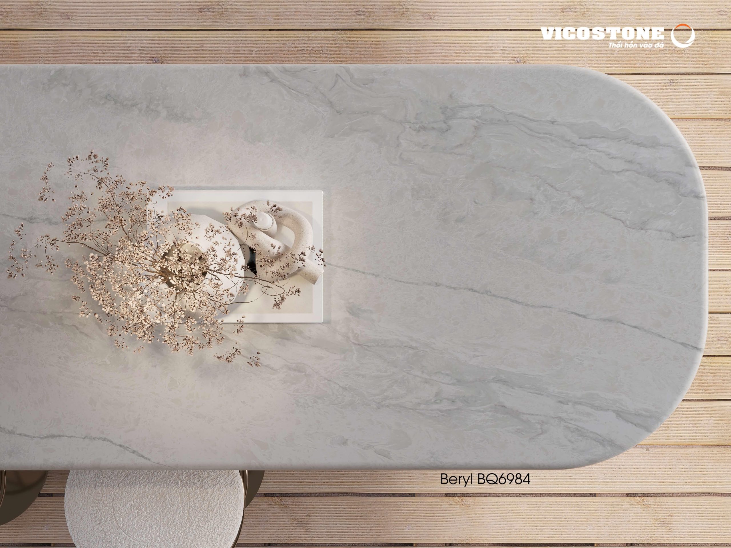 Đá Vicostone Beryl™ Bq6984 Ứng Dụng Mặt Bàn Ăn Đá Vicostone Beryl™ Bq6984 Ứng Dụng Mặt Bàn Ăn