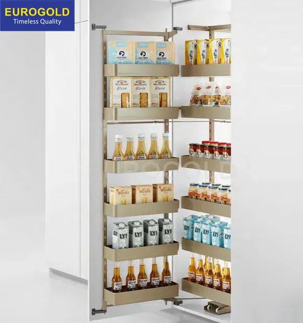 Tủ kho 6 tầng cánh mở nhôm ANODE Eurogold – màu Champagne