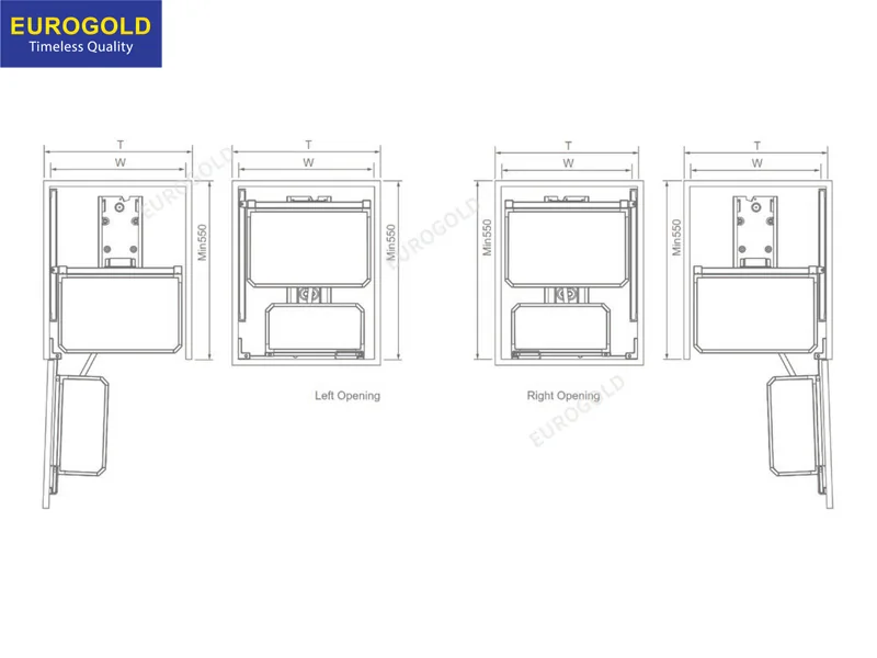 Bản Vẽ Thông Số Kỹ Thuật Tủ Kho 6 Tầng Cánh Mở Nhôm Anode Eurogold