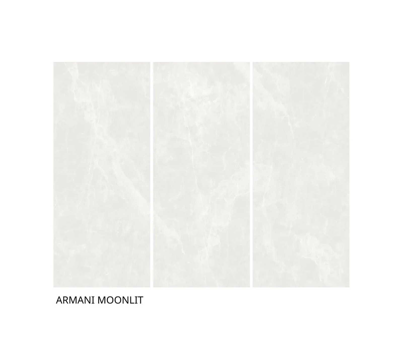 3 tấm đá nung kết Vasta Stone Armani Moonlit ghép bộ liền vân, dùng cho mảng tường và đảo bếp khổ lớn