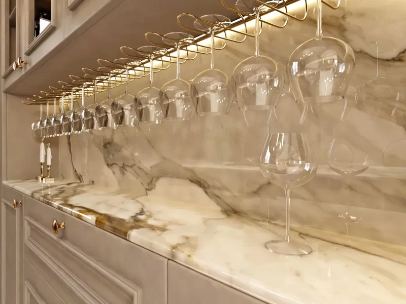 Không Gian Hoàn Thiện Bằng Đá Nung Kết Vasta Stone Calacatta Borghini – Mặt Bàn Bếp, Đảo Bếp, Ốp Tường