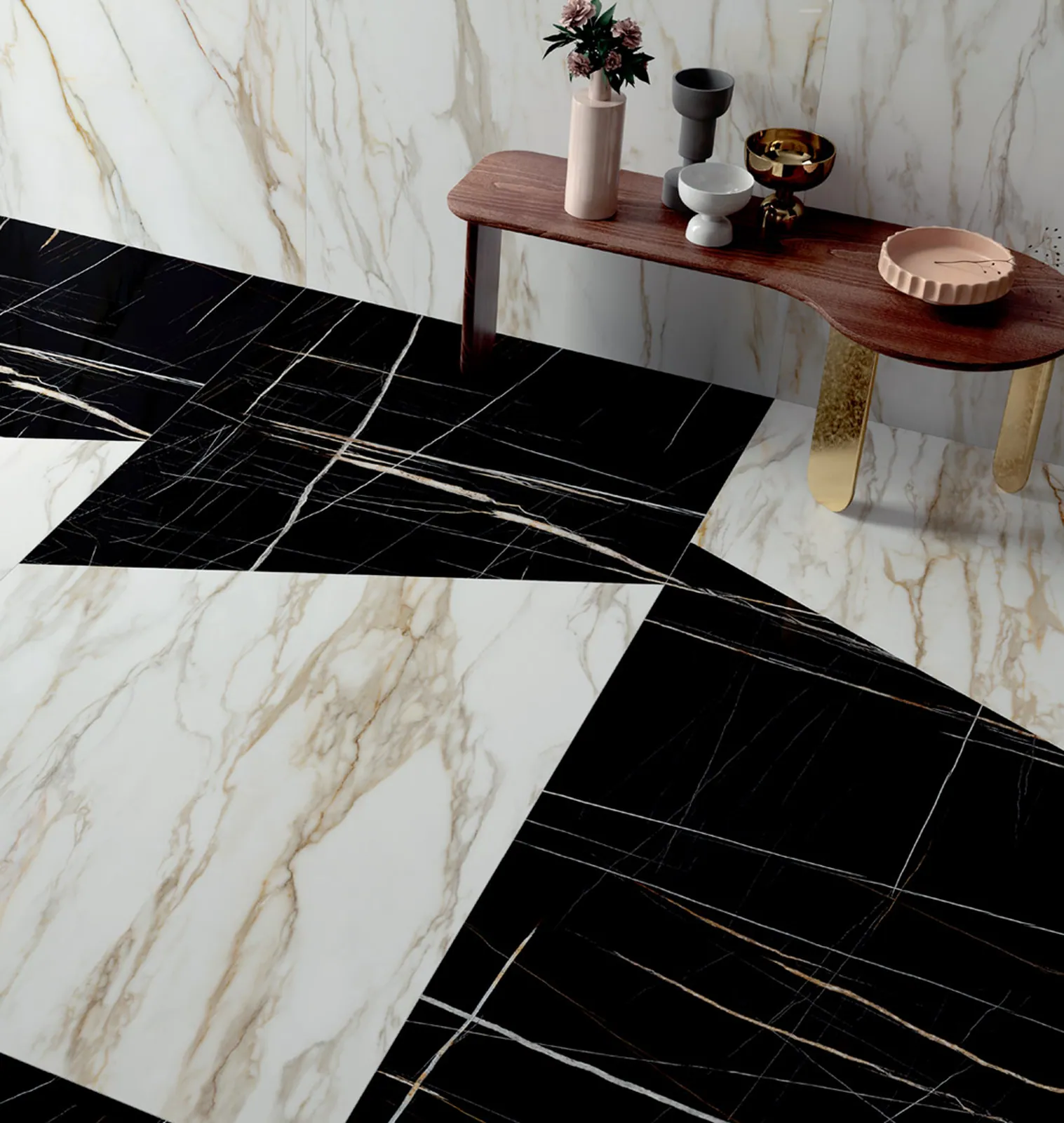 Bề mặt đá nung kết Vasta Stone Classic Cut chụp nguyên tấm, thấy rõ đường vân và tông màu