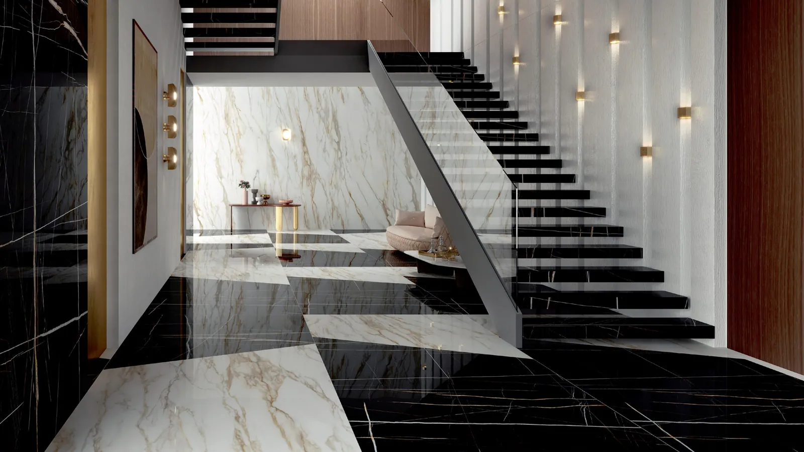 Không gian hoàn thiện bằng đá nung kết Vasta Stone Classic Cut – mặt bàn bếp, đảo bếp, ốp tường