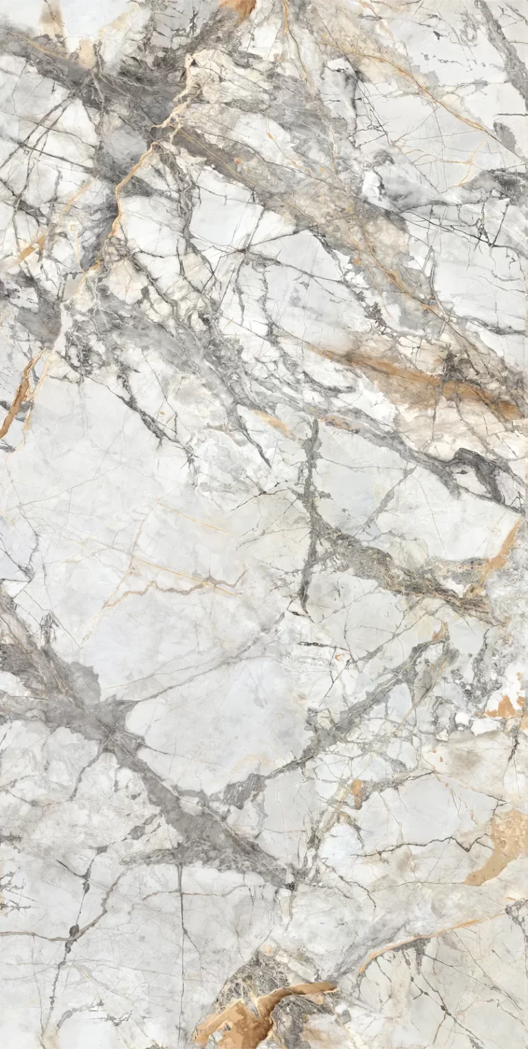 Mẫu Đá Nung Kết Vasta Stone Invisible Gold Tông Vàng Ánh Xám Ngọc Trai, Khổ 160X320 Cm, Dày 6 Mm | 12 Mm | 20 Mm