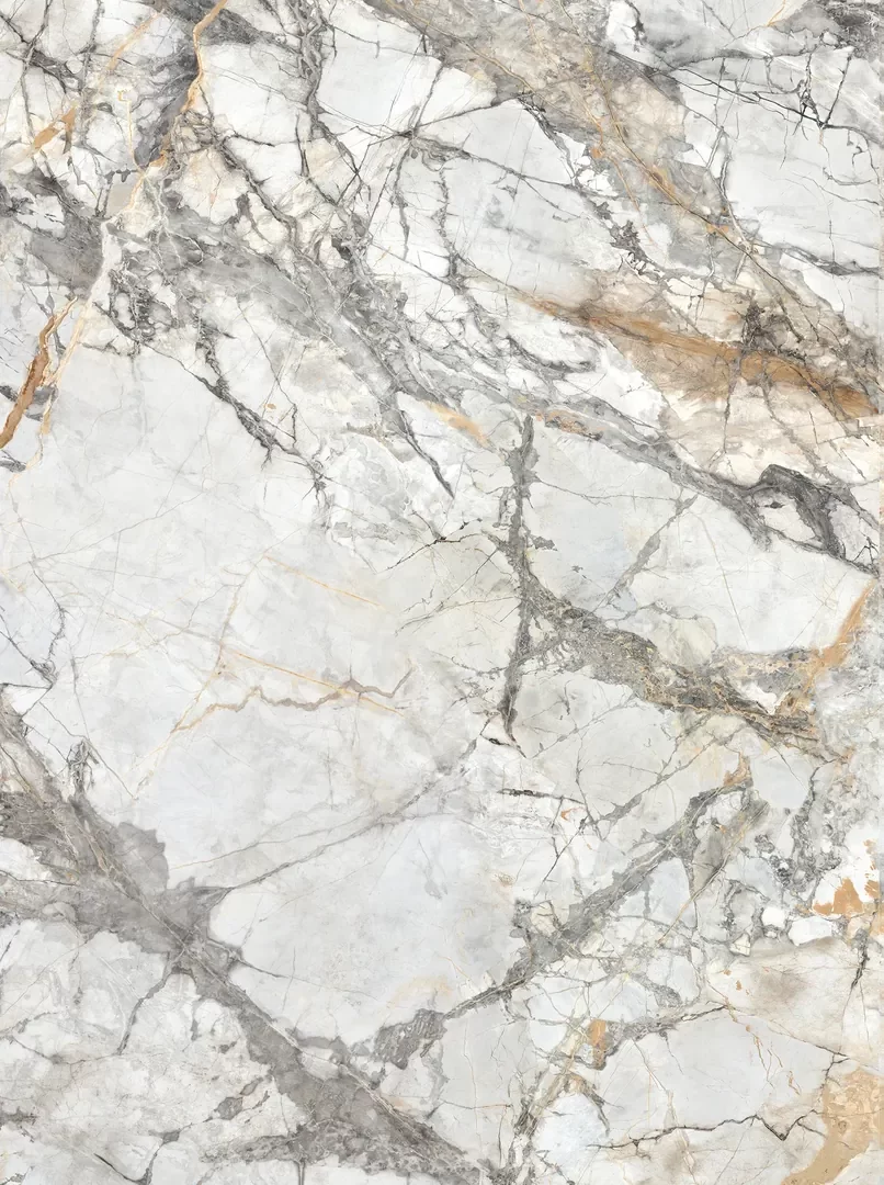 Mẫu đá nung kết Vasta Stone Invisible Gold tông vàng ánh xám ngọc trai, khổ 160x320 cm, dày 6 mm | 12 mm | 20 mm