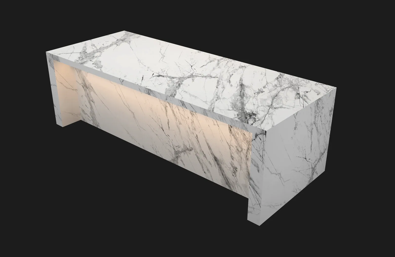 Đảo bếp, mặt bàn bếp hoàn thiện bằng đá nung kết Vasta Stone Invisible Light – Viahome