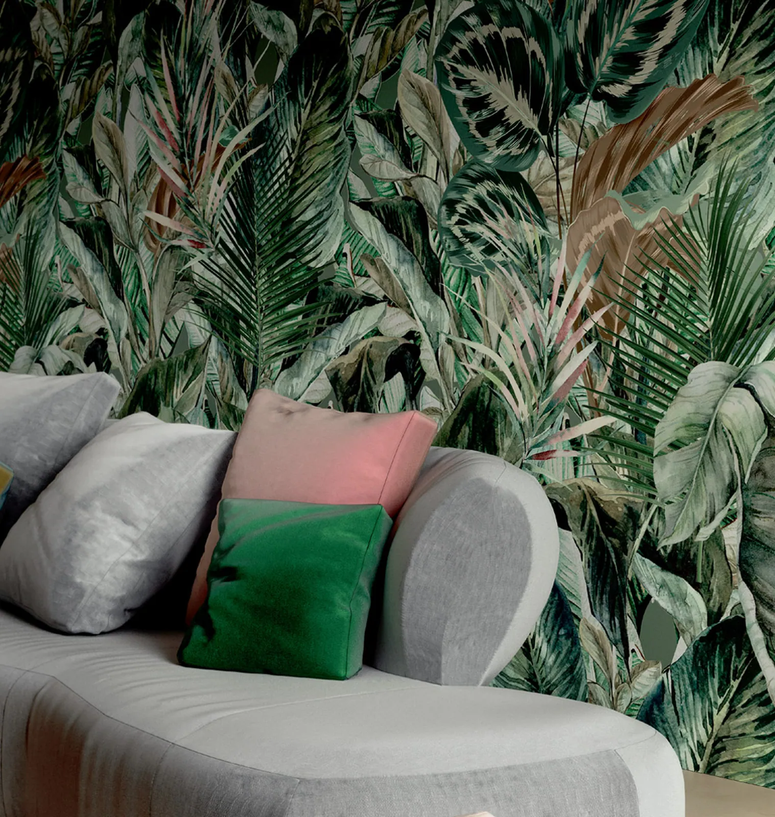 Không gian hoàn thiện bằng đá nung kết Vasta Stone Jungle Green Deep – mặt bàn bếp, đảo bếp, ốp tường