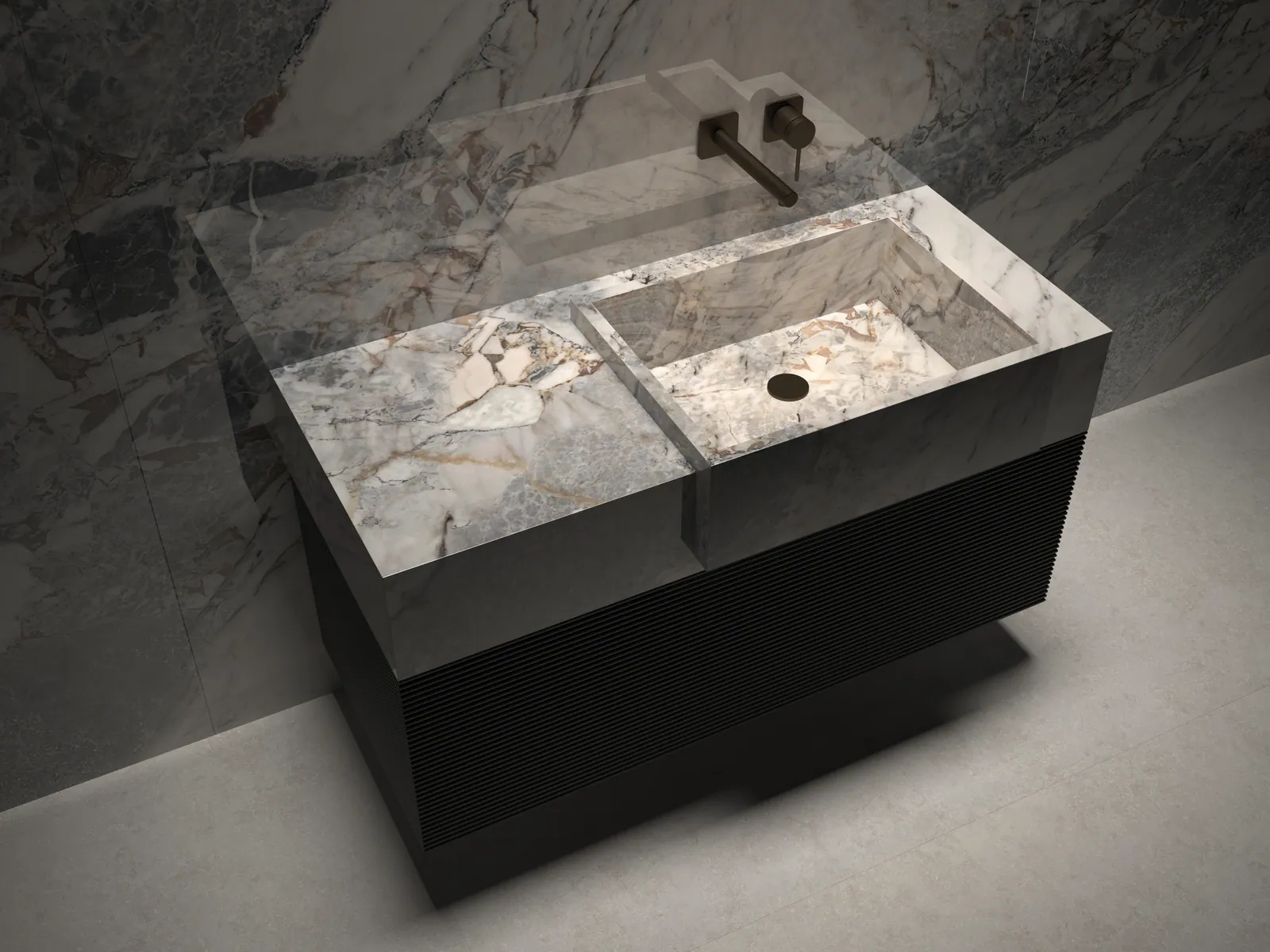 Đảo bếp, mặt bàn bếp hoàn thiện bằng đá nung kết Vasta Stone Pacista – Viahome