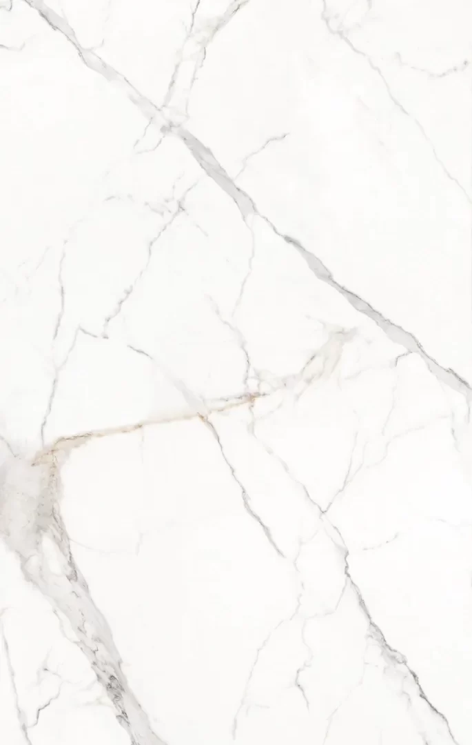 Mẫu đá nung kết Vasta Stone PHL Essentials tông trắng vân xám vàng, khổ 120x280 cm, dày 6 mm