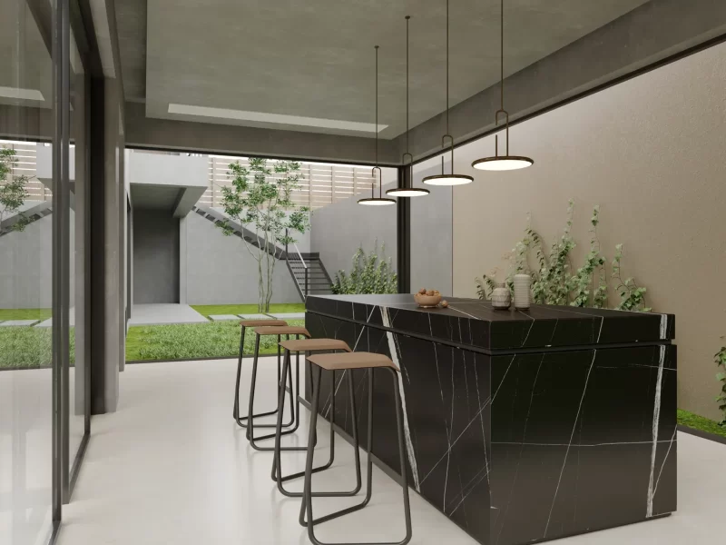 Đảo Bếp, Mặt Bàn Bếp Hoàn Thiện Bằng Đá Nung Kết Vasta Stone Sahara Noir – Viahome