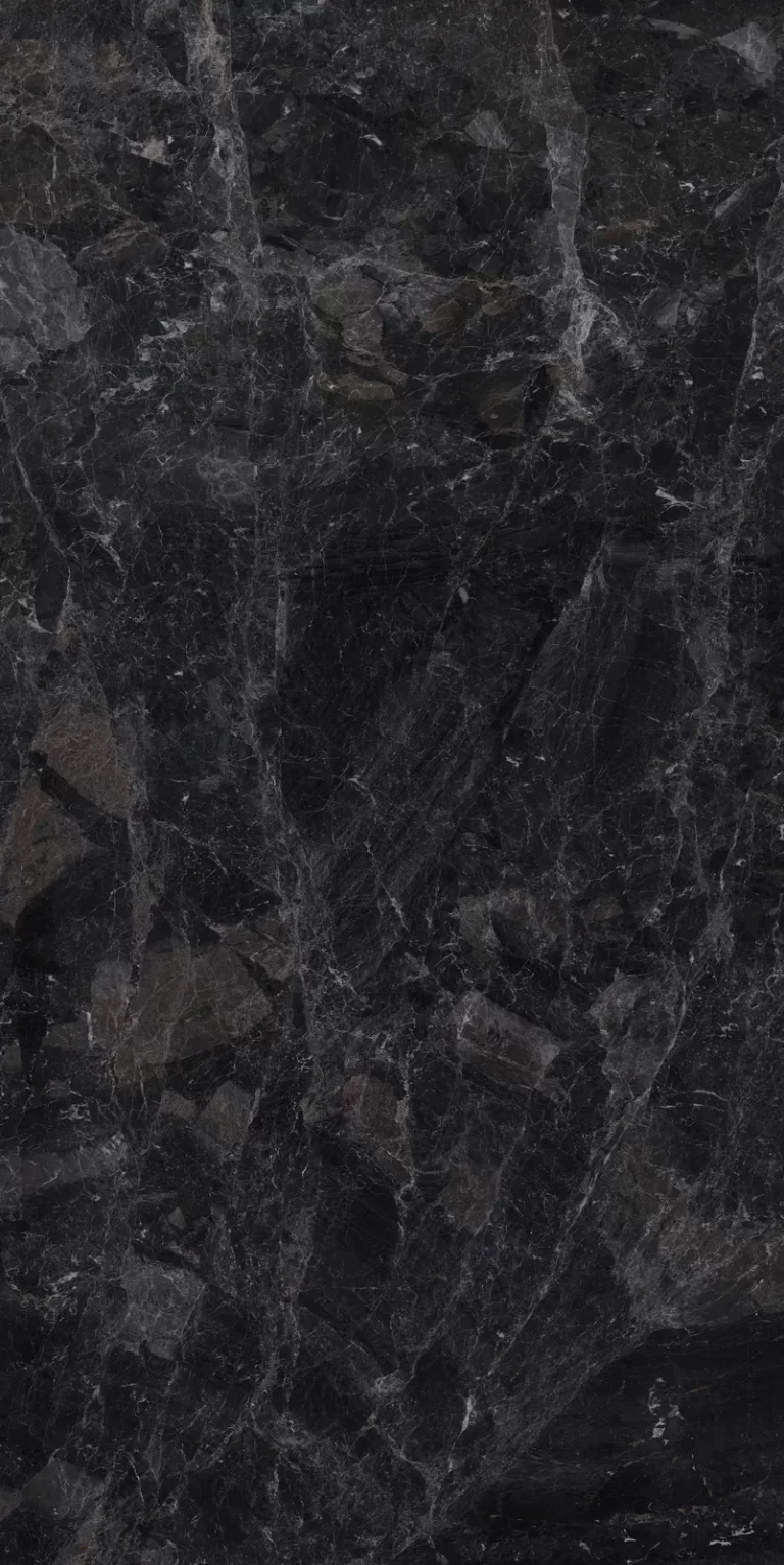 Mẫu Đá Nung Kết Vasta Stone Saint Laurent Tông Đen Xám Vân Dày, Khổ 160X320 Cm, Dày 15 Mm