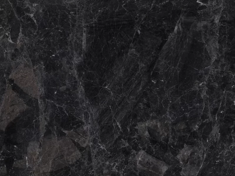 Mẫu Đá Nung Kết Vasta Stone Saint Laurent Tông Đen Xám Vân Dày, Khổ 160X320 Cm, Dày 15 Mm