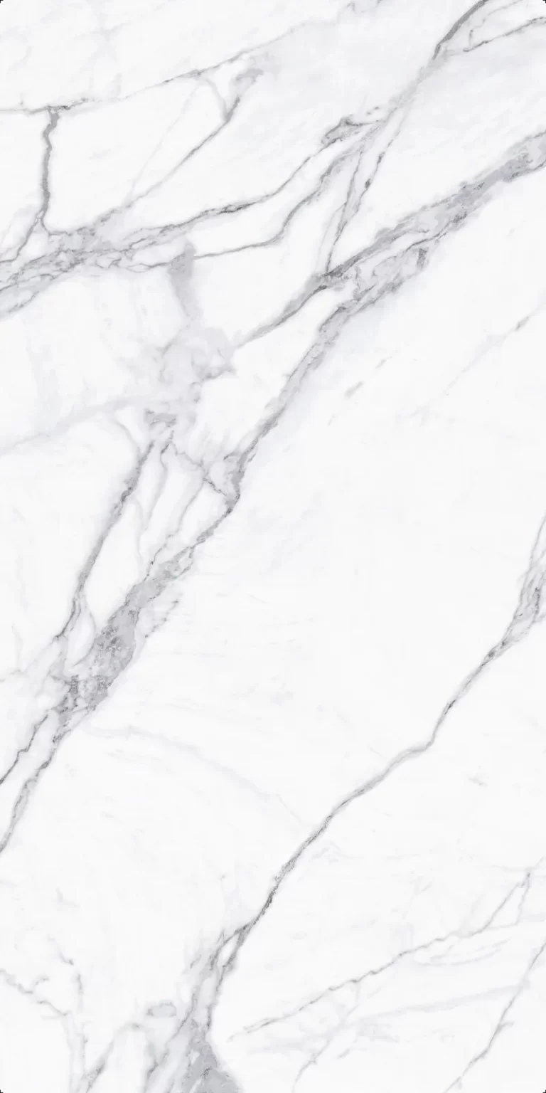 Mẫu Đá Nung Kết Vasta Stone Statuario Veinbody Tông Trắng Vân Xám Rõ, Khổ 160X320 Cm, Dày 12 Mm | 20 Mm